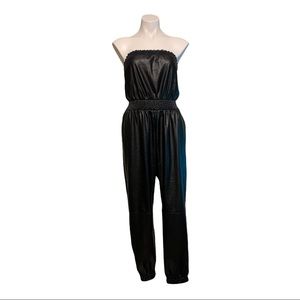 Faux leather jumpsuit. NWT!